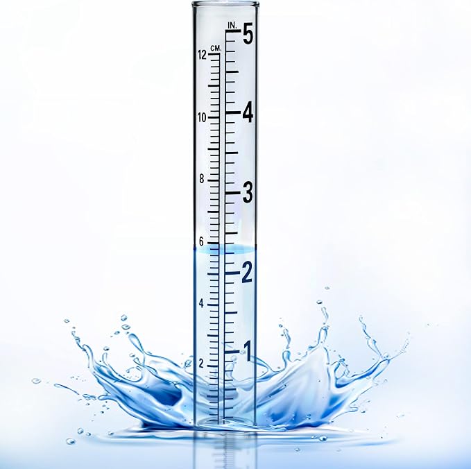 YZDTECH Plastic rain Gauge Replacement Tube, 5'' Capacity rain gauges Replacement Tubes Plastic for Yard Garden Outdoor Home, with Tube Brush, Best Rated