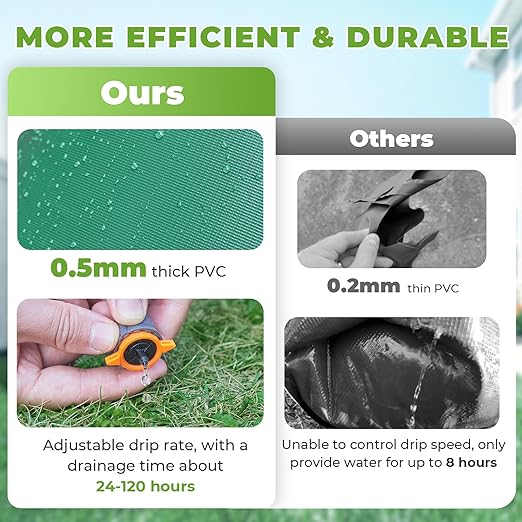 HIRALIY 20 Gallon Tree Watering Bag, 3 Pack, Slow Release 1-5 Days, Deep Root & Automatic Drip Irrigation System, for Multi-Trunk Newly Planted Small Trees and Shrubs