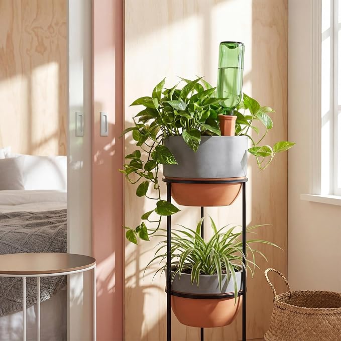 Tatuo 24 Pack Terracotta Watering Spikes Automatic Plant Waterer Devices Outdoor Indoor Use Plant Self Watering Devices Wine Bottle