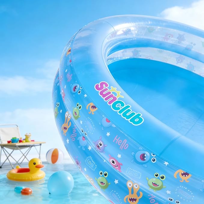 Kids Inflatable Pool 74" - ASTM Certified BPA-Free Large Backyard Swimming Pool for Children Ages 3+