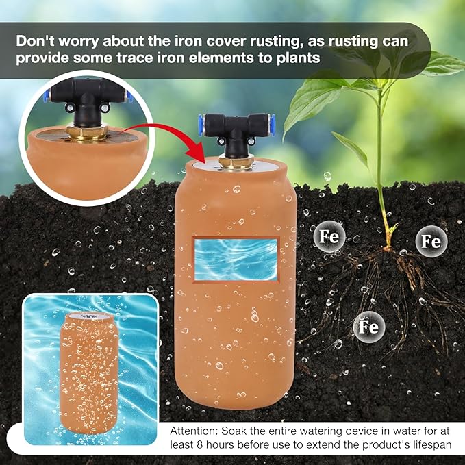 8pcs 3.5x3.5x7in Olla Pot 30oz Insert Devices for Vacation Garden Use Drip Irrigation System Olla Watering System Terracotta Olla Pots Automatic Tree Waterer Plant Watering Devices