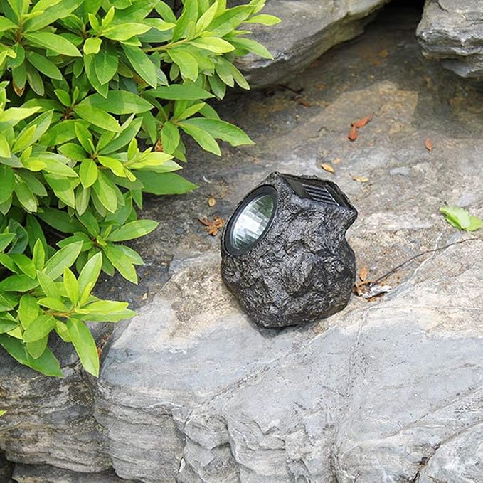 Outdoor Solar Rock Lights, LED Waterproof Solar Power Light, Imitation Stone Garden Lamp for Way, Walkway, Yard