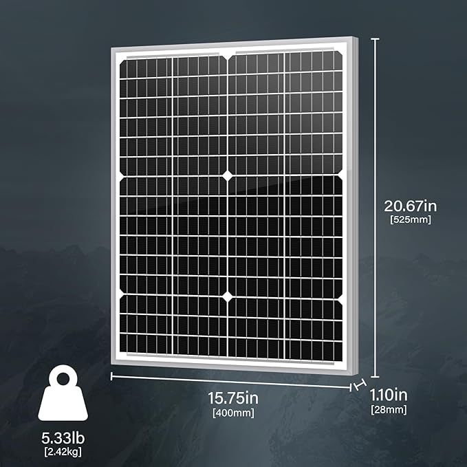 Newpowa 5-Pack 35W 12V Monocrystalline Solar Panels 10BB - High-Efficiency PV Modules for Off-Grid Systems, RV/Boat/Camper/Trailer/Gate Opener (175W Total)