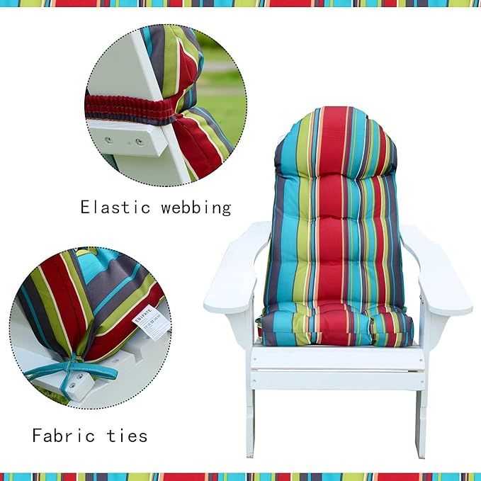 Enipate Weather Resistant Adirondack Chair Cushions High Back Indoor Outdoor Patio Tufted Lounge Cushion Seat Pads