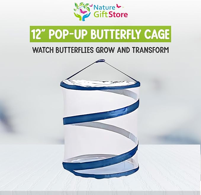 Pop-up Insect and Butterfly Habitat Mesh Cage 11"x12" Clear See Through Butterfly Cage
