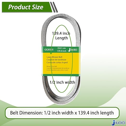 Upgraded Deck Belt GX20305 GY20571 Compatible with John Deere 48 Inch Deck Lawn Tractor Mower L120 L130 L2048 L2548, 139.4 Inch Length Belt, More Durable and Reliable, Easy to Install