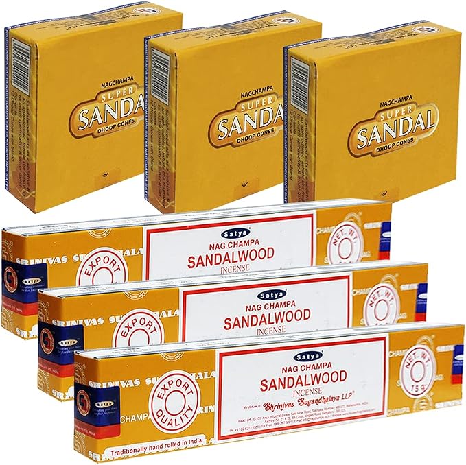 Sandalwood Incense Sticks and Cone Incense Holder Variety Pack Bundle insence insense insienso