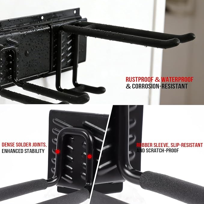 Tool Organizer Wall Mount 99 Inch, Heavy Duty Garage Storage Rack with Adjustable Hooks, Large Capacity Garden Tool Organizer for Garage Organization, Workshop, Shed