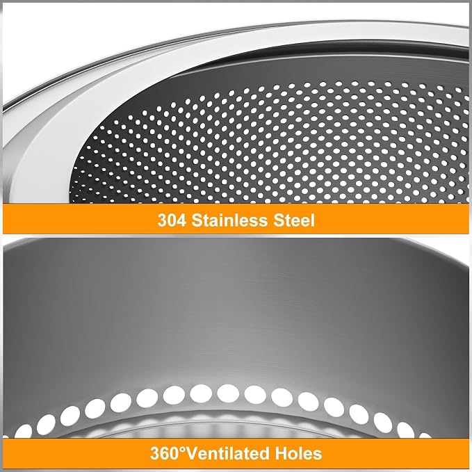 unho 20 Inch smokeless firepit for Outside Wood Burning Stove, Stainless Steel Outdoor Portable Fire Pit for Backyard, Patio, Garden, Picnic