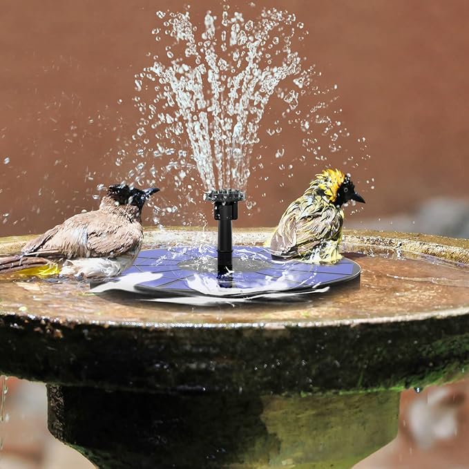 AISITIN Solar Fountain with 3.5 W Solar Panel, Solar Fountain for Bird Bath 1500 mAh Battery - 6 Effects for Pool, Fish Pond, Bird Bath, Garden