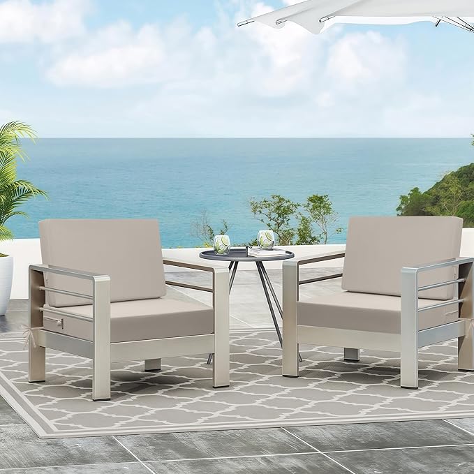 idee-home Outdoor Chair Cushions for Patio Furniture, Outdoor Seat Cushion | Waterproof Couch Hampton Bay Deep Seat Replacement Chair Cushions for Garden Backyard Deck 28.5 x 28.5