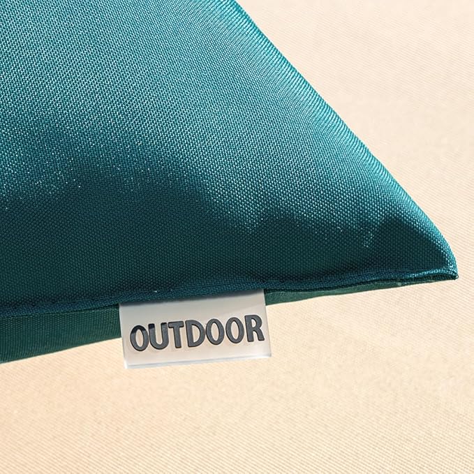 MIULEE Pack of 2 Decorative Outdoor Waterproof Pillow Covers Rectangular Garden Cushion Sham Throw Pillowcase Summer Shell for Spring Patio Tent Couch 12x20 Inch Teal Blue