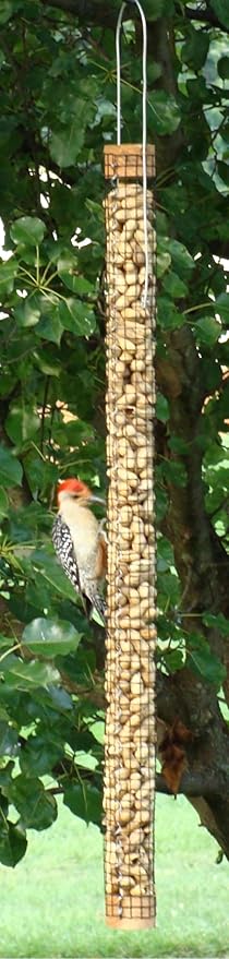 Backyard Birds Unlimited Cedar Whole in-Shell Peanut Outdoor Hanging Wild Bird Feeder Made in the USA-Large 42" Inch
