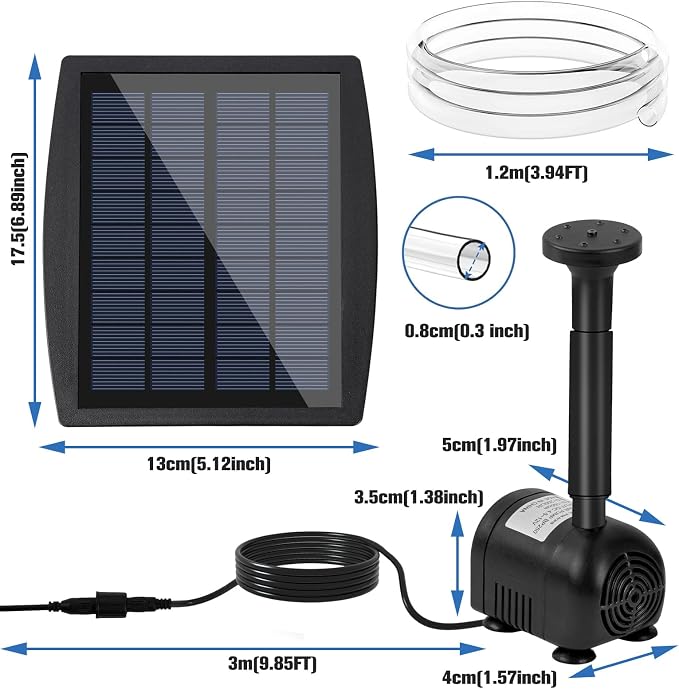 DDcafor Solar Fountain Pump for Bird Bath Solar Water Fountain 2.5W Bird Bath Water Pump Solar Powered Fountain Pump for Small Pond Garden Water Feature