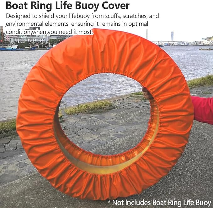 Boat Ring Life Buoy Cover - Swimming Pool Lifebuoy Protective Sleeves from Scuffs & Scratches Accessories, 37" Diameter
