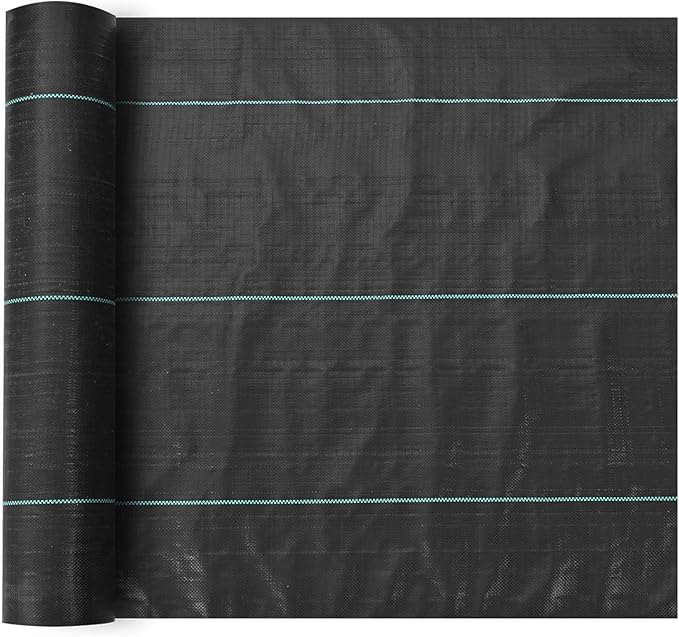VEVOR 4FTx300FT Premium Heavy Duty Weed Barrier Landscape Fabric, 3.2OZ Woven Geotextile Fabric Under Gravel, High Permeability for Weed Blocker Weed Mat, Driveway Fabric, Weed Control Garden Cloth