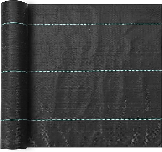 VEVOR Weed Barrier Landscape Fabric, 3x300 FT Heavy Duty Garden Weed Fabric, 3.2Oz Woven Weed Control Fabric, Weed Blocker Mat, Easy Setup, Durable PP Gardening Fabric for Driveway Ground Cover, Black | Soil-Friendly and Highly Permeable,Smooth and Pre...