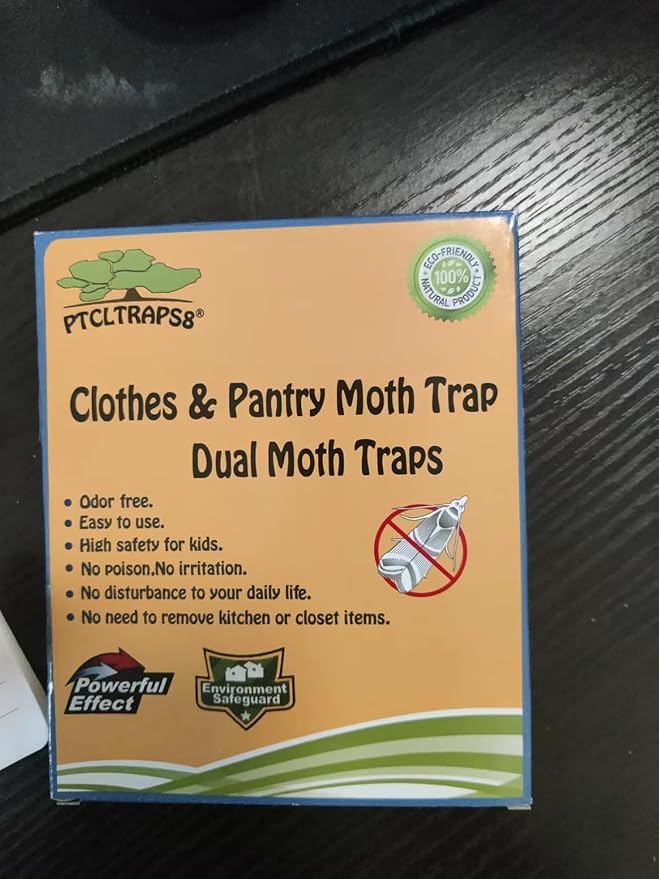 Dual Moth Traps for Clothes and Pantry Highly Effective All-Around Moth Traps,Pro Cloest Essentials Get Rid of Wool Moths with Natural Safe and Odor-Free Dual Premium Pheromone