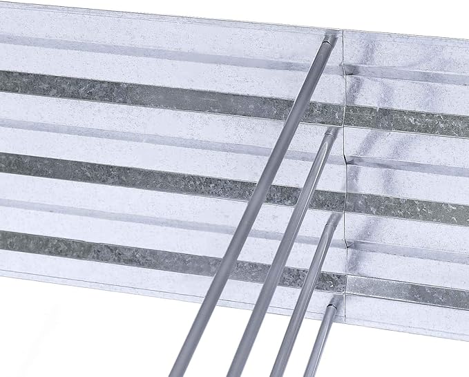 Galvanized Raised Garden Beds 2-Pack (6x3x1ft Each) – Popular Heavy-Duty Metal Planter Box with 4 Support Bars for Vegetables, Herbs, Flowers, Space-Saving Size for Small Yards & Patios