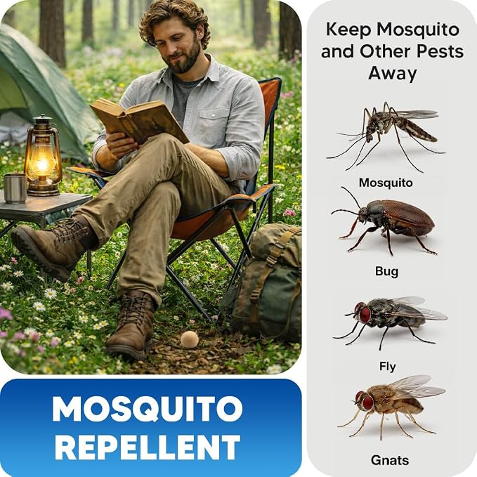 Mosquito Repellent Outdoor Patio, Mosquito Repellent Balls, Mosquitoes Deterrent for Yard, Keep Mosquito Away for Garage/Porch/Camping, Mosquito Control Indoor, Covers up to 120 sq ft-8P