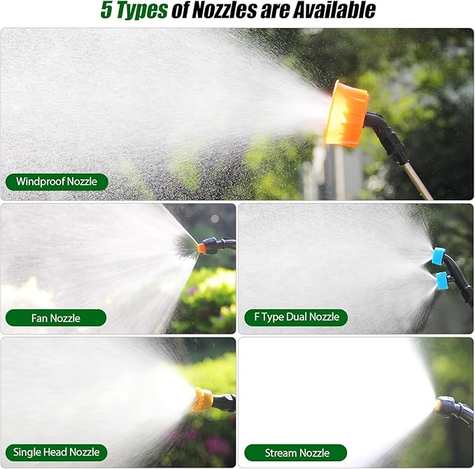 VAXMAY Backpack Sprayer 4.2 Gallon Battery Powered, 100 PSI Electric Garden Sprayer Works with Makita 18V Battery, Weed Lawn Yard Sprayer with 42" Telescopic Wand, 5 Nozzles, 2.5Ah Battery & Charger