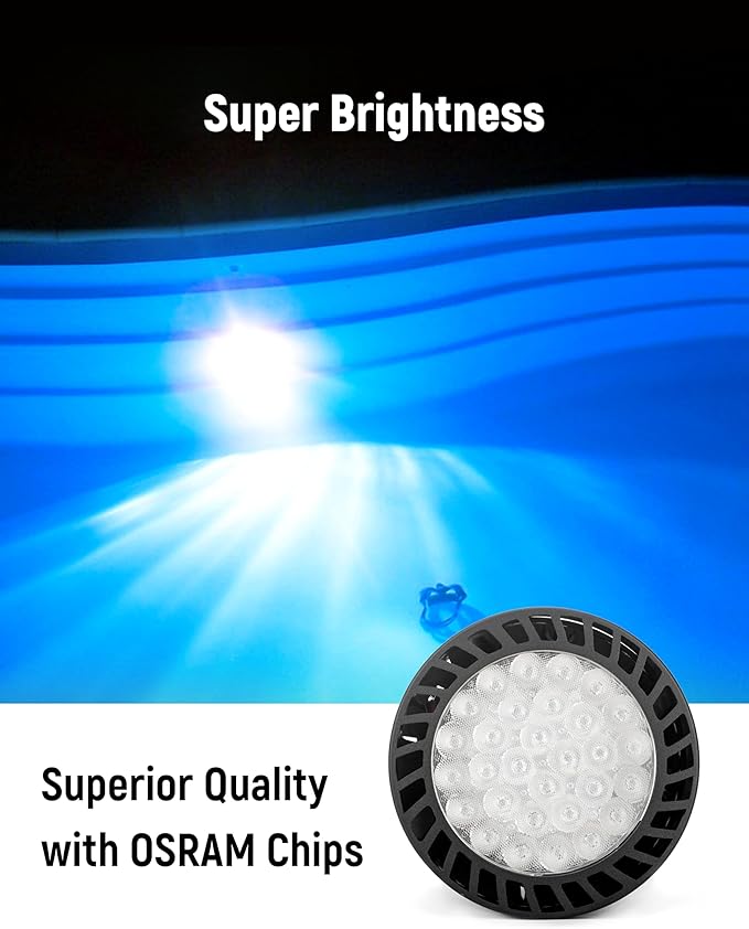 120V 65W LED Pool Lights for Inground Pool, High Bright White 6000K Swimming Pool Light Bulb Replaces up to 300W-650W Traditional Bulb for Pentair Hayward Pool Light Fixtures (Pool Light 65W)