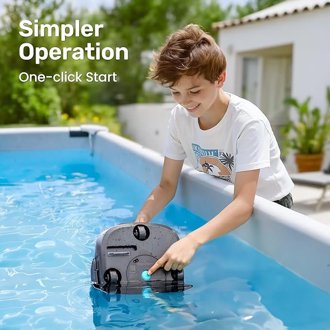 (2026 Upgrade) Gosvor Cordless Robotic Pool Cleaner, Efficient Pool Vacuum, 90 Min Runtime, Self-Parking, 7.5 lbs Lightweight, Ideal for Above Ground Pools up to 860 sq.ft