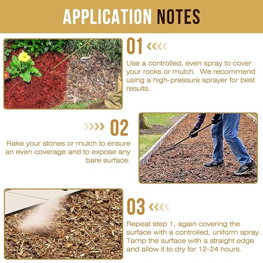 Mulch Glue for Landscaping,Rock Glue,Non-Toxic Mulch Anchor Binder,Long-Lasting Landscape Binder for Landscaping Pea Gravel,Wood Chips,for Paths,Patios&Garden Borders (4 Gallons)