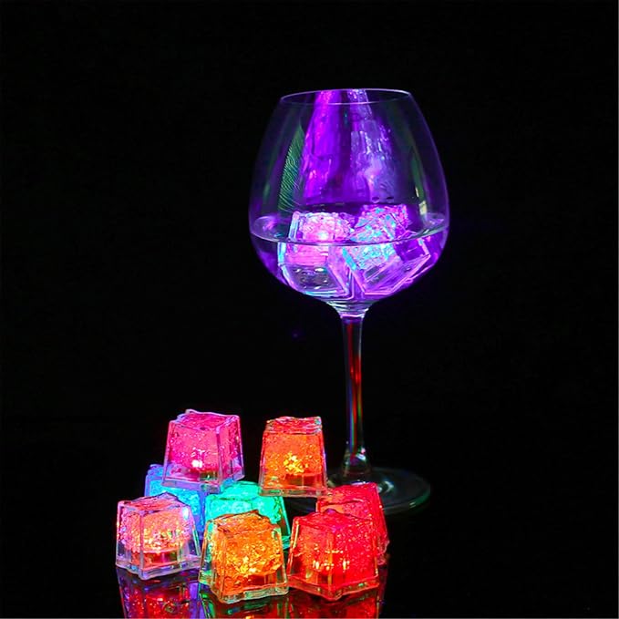 Emivery Waterproof LED Ice Cubes, 48 Pack MultiColor Light up LED Ice Cubes for Bar Club Drinking Party Wine Wedding Decoration