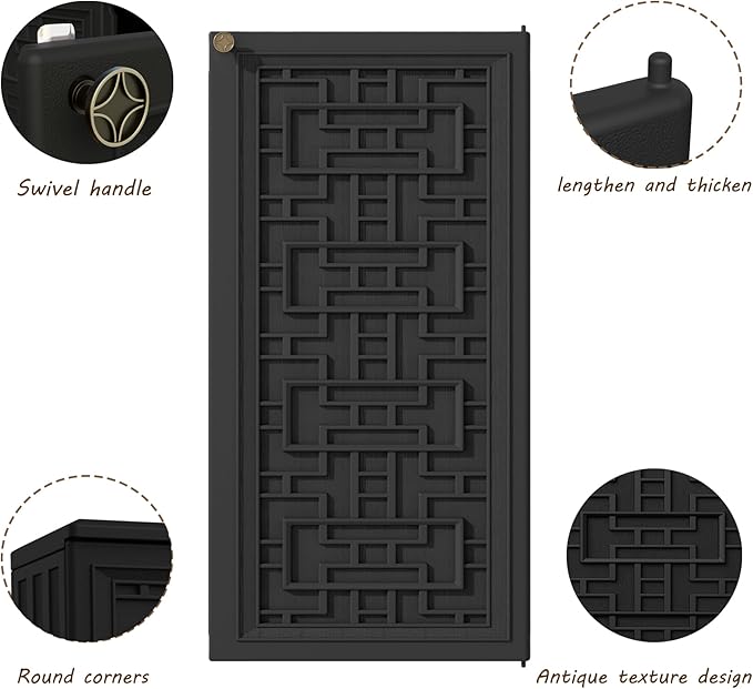 Mrosaa Outdoor Storage Cabinet Waterproof with Shelf,Resin Storage Sheds Outdoor Cabinets for tub Towels/Chemicals/Grill Items/Patio/Garden/Backyard, Size 34.3''L*15''W*36.2''H（Black）