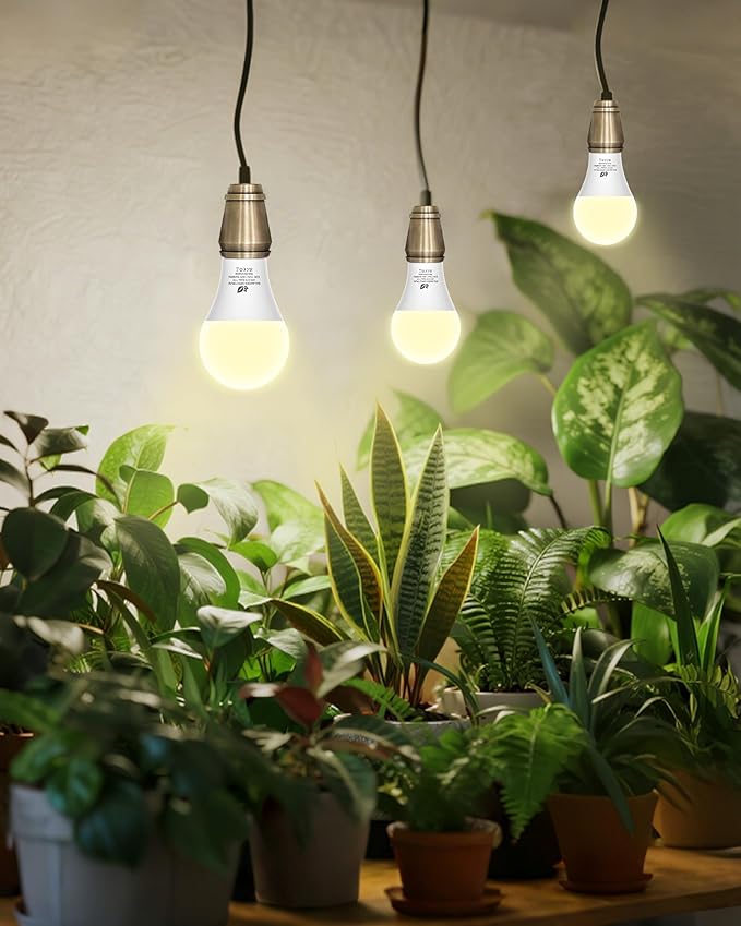 Flaspar Grow Light Bulbs A19 LED, Full Spectrum Plant Light Bulb for Indoor, E26 Base 11W Grow Bulb 100W Equivalent, Plant Lights for Indoor Growing, Flowers, Greenhouse, Seed Starting, 3 Pack