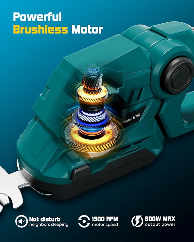 9'' Hedge Trimmer Cordless with Battery, 2-in-1 Electric Handheld Grass Shear Cutter with 2 Pack Rechargeable Battery, Mini Bush Trimmer Kit for Garden Yard Lawn Pruning, Gifts for Mother’s Day