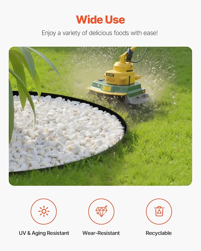 VEVOR Landscape Edging, 100 ft x 1.5 in Plastic Garden Border Edging with 120 Spikes, No Dig, Flexible Lawn Edgings Roll, UV-Resistant Mini Fence Borders Pathway Edgings for Flower Beds Yard Paver