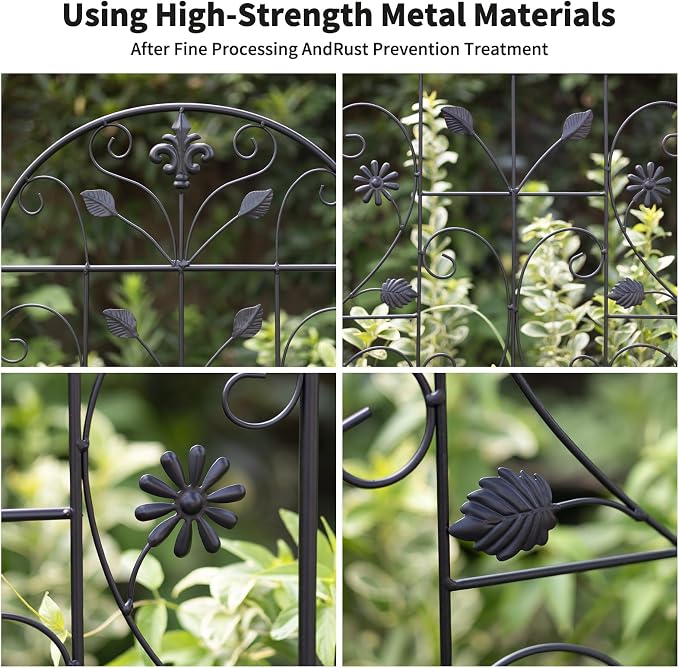 Trellis for Climbing Plants Outdoor, （4 Pack 70.8x19.6-inch）, Generic Metal Garden Trellis, Rustproof, Easy Assembly,（Black）