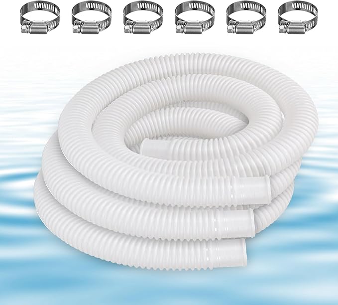 1-1/4-Inch Replacement Pool Hoses for Intex Coleman Bestways Above Ground Pools,1.25" Diameter Pool Hose Compatible with Intex Pump Models #607/#637 (White- 3 Pack)