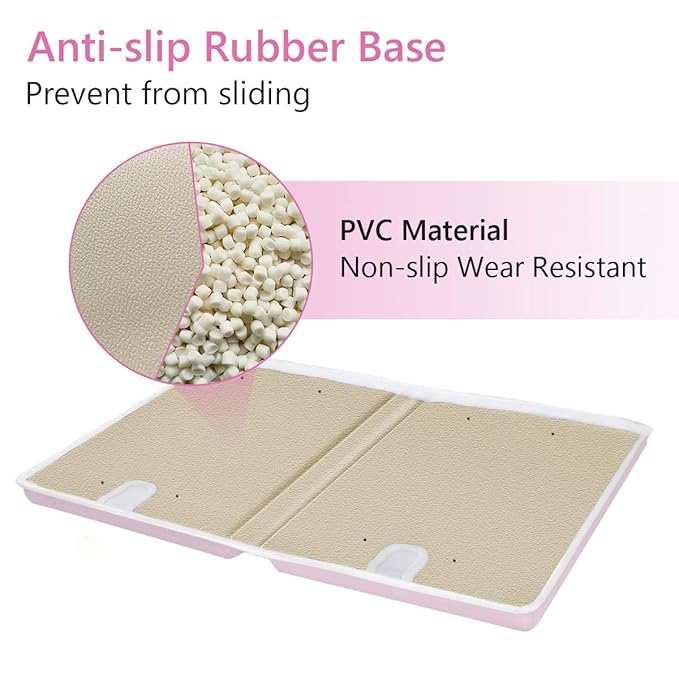 Bath Kneeler and Elbow Rest 1.5" Thick Kneeling Mat with Toy Organizer - Bath Kneeling Pad for Baby Bath Time, Garden Work, Exercise - Detachable and Foldable Bathtub Mat for Parents - Pink