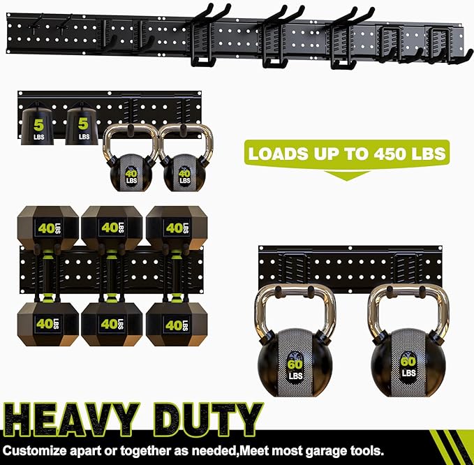 NattyDot Garage Tool Organizer Wall Mount Power Tool Organizer Wall Mount with Charging Station Garden Tool Hanger