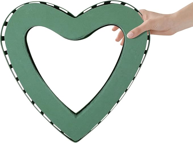 SHINEOFI Heart-Shaped Flower Foam Flower Arrangement Holder with Suction Cup Floral Foam Block for Fresh Floral Arrangement Stand for Wedding Car Decoration 15.74 Inch