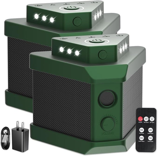 2 Pack Rodent Repellent Ultrasonic Plug-in Indoor – 22–68kHz 5 Modes Mouse & Rat Deterrent with Trio Sound, LED Strobe & Remote, for Attic, Garage, Basement (2100 sq.ft)