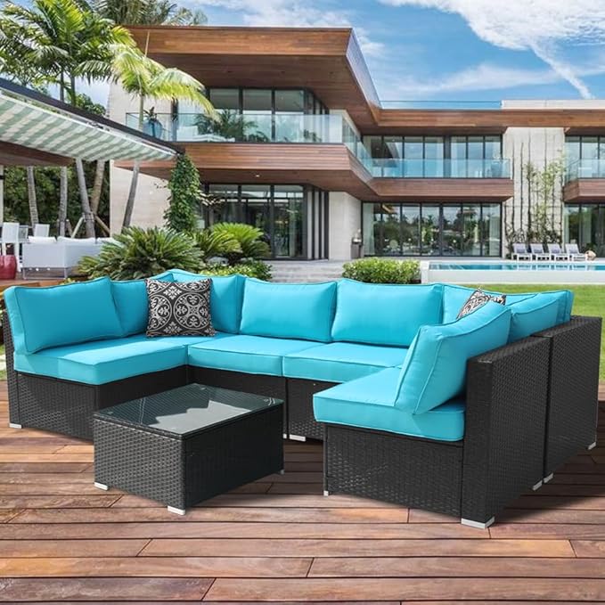 14Pcs Outdoor Cushion Covers Replacement Washable w/Zipper for 6-Seaters Sofa Patio Slipcovers Set Seat and Back Covers Only-23.6x23.6x4inch