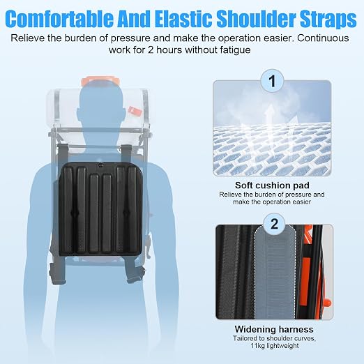 cdar 43cc Gas Powered Backpack Mosquito Fogger, 20L Large Tank Cold Insect Fogger Machine, 39FT Spray Range for Outdoor Garden, Farm, Yard Pestes Control Sprayer Orange