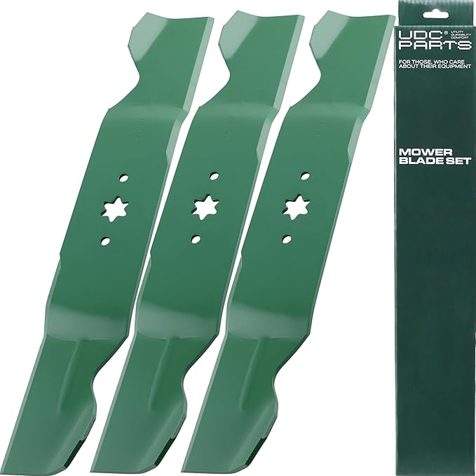 UDC Parts 942-0677B Mower Blades Replacement for Cub Cadet 54 Inch RZT54 GT1554 Troy Bilt Mustang 54" XP MTD Craftsman 742-0677 942-0677 742-0677B 742-0677A 942-0677A Z6600 GT1054 /3 Pack 6 Point Star