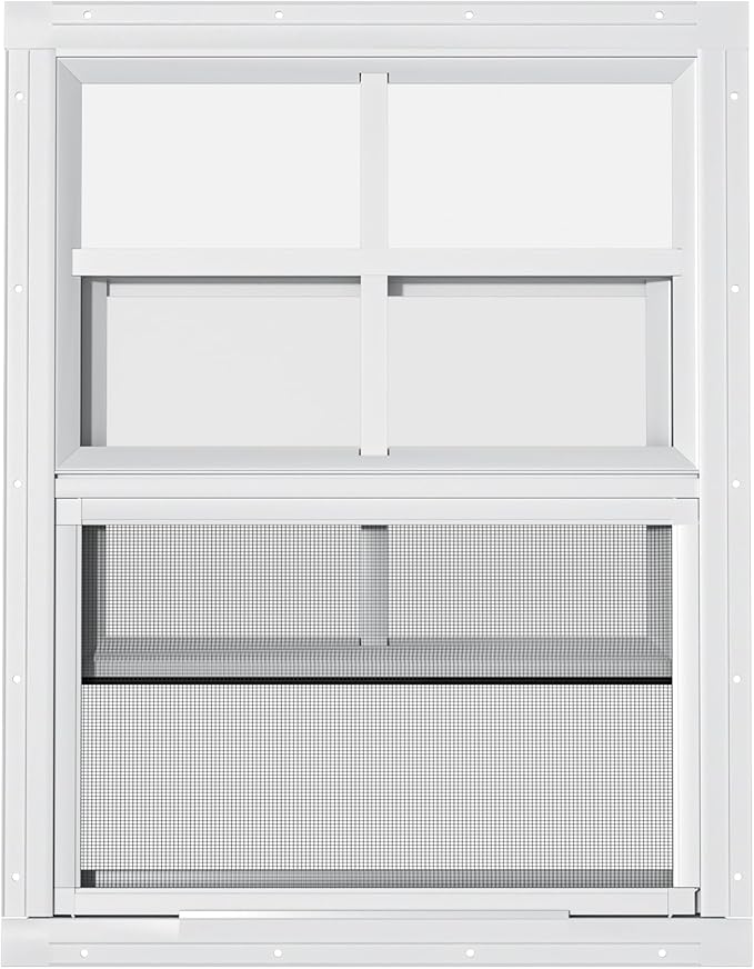 WRISIN 2 Pack Shed Windows 18" W x 23" H Flush Mount, White Household Windows for Playhouses, Barns, Chicken Coop