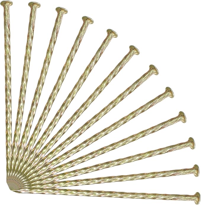 50/100/150 Pack - 6" Garden Stakes Solid Golden Galvanized Non-Rust Metal Stakes Spiral Landscape Edging Anchors for Paver Edging, House Construction (150)