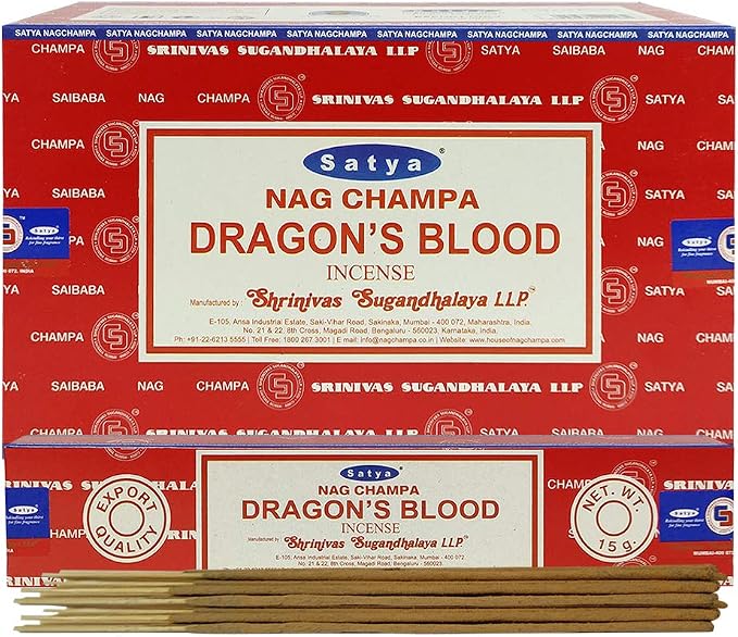 Dragon's Blood Incense Sticks and Incense Stick Holder Bundle Insence Insense Satya
