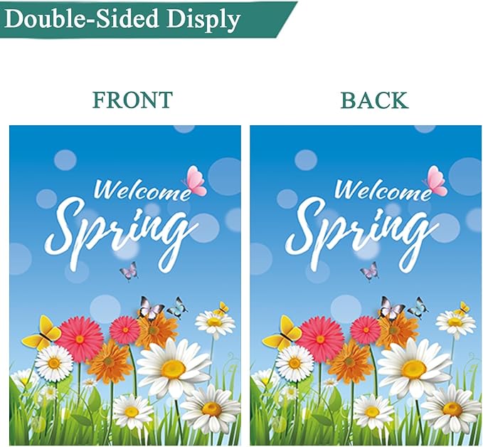 CDLong Seasonal Garden Flag Set of 12 - Double Sided 28 x 40 Inch Large Yard Flags, Outdoor Holiday Decorations for All Seasons, Christmas, Spring, Summer, and Fall - Big House Flags for Outside Decor