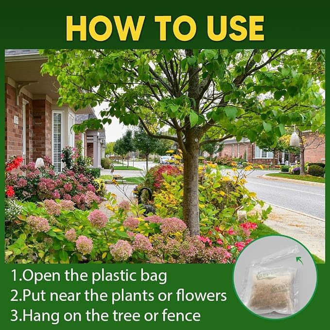 LAQDECDV Deer Repellent, Rabbit Repellent Outdoor, Bunny Repellents for Plant, Deer Repellant for Garden, Rabbits Deterrent for Yard, Keep Deer Away from Flowers/Trees-8P