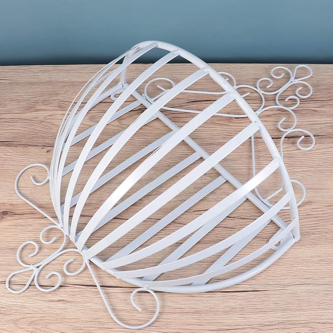 GANAZONO European Style Wall Mounted Flowerpot Rack Metal Plant Holder Half Round Hanging Planter for Balcony Garden Porch Decor 20.86X13.77X6.29 Inches
