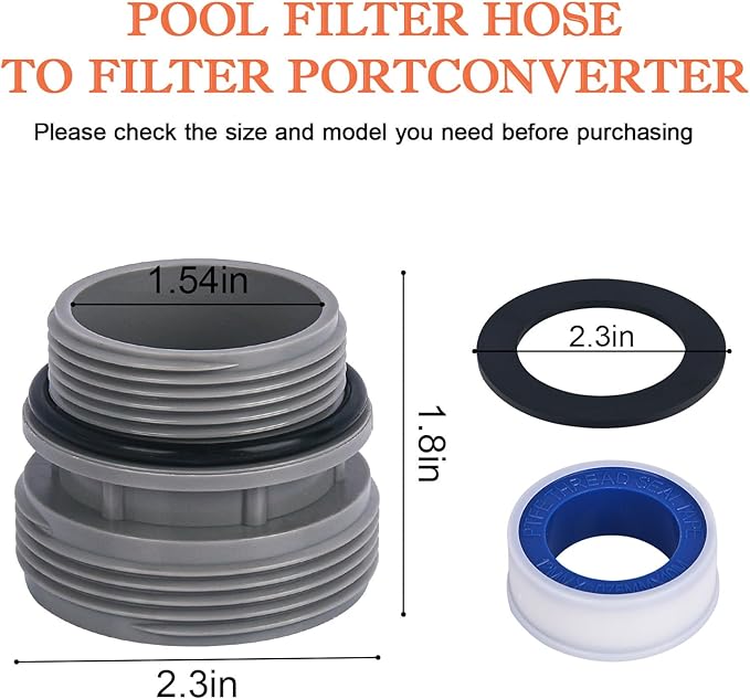 4560 Pool Hose Conversion Adapters Kit for Intex Hayward Coleman Pool Filter Pump Adapter 40mm to 1 1/2 Inch Kit for Intex Hose Conversion Adapter Kit Pool Hose Connector Above Ground Part - 4 Pack