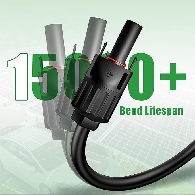 Twin Wire 60 Feet Solar Extension Cable 10AWG with -IP67- Female and Male Connector, Bonus Four Pairs of Free Connector Solar Panel Adapter kit Tools (6 Pairs connectors)